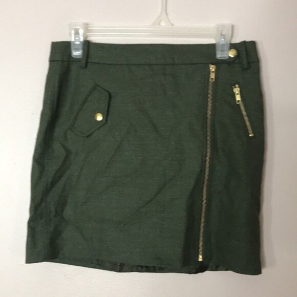 J. Crew army green wool mini skirt size 4 - Picture 3 of 10
